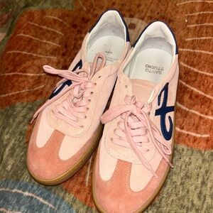Pink and Tan Women's Sneakers